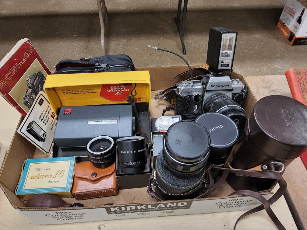 Ricoh 35mm camera with lenses