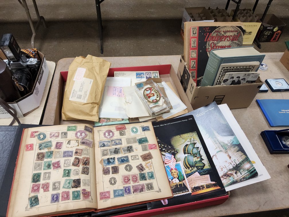 Stamp collection with album dated 1896