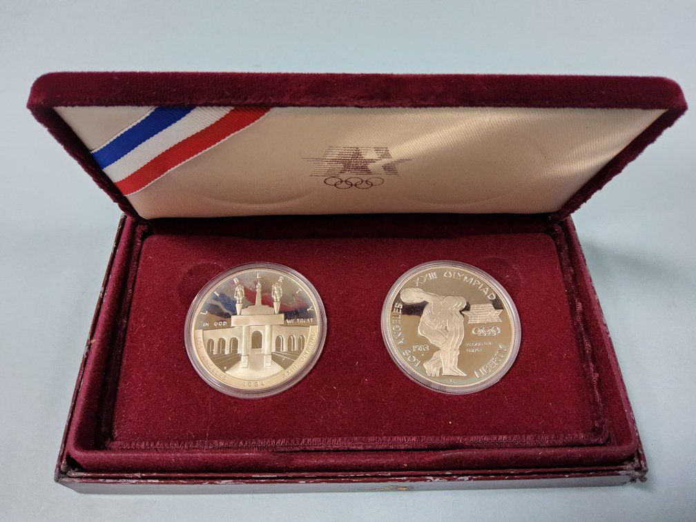 1983S & 1984S Olympic Silver Dollar Commemorative Proof Coins