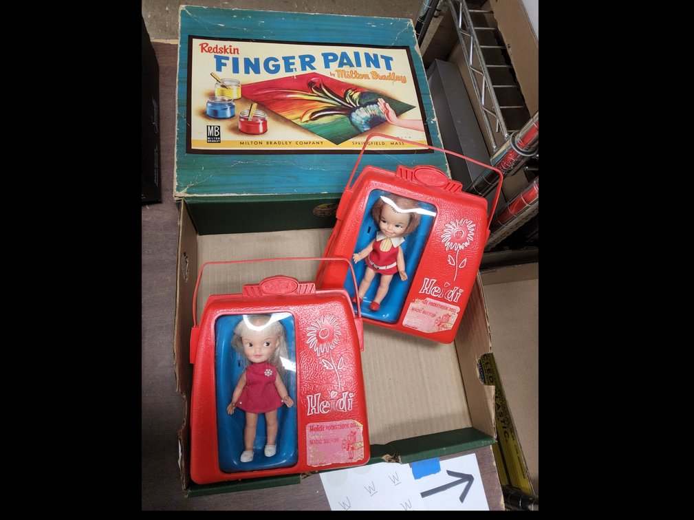 3 Remco Heidi Pocketbook Dolls,  2 with cases 