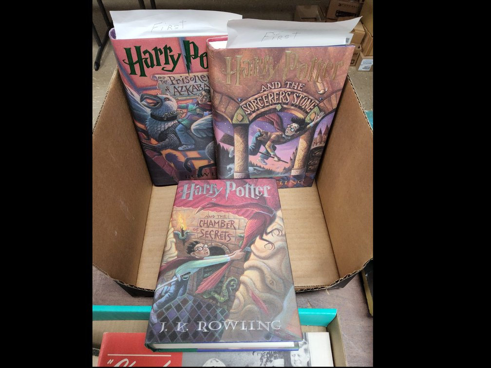 3 Harry Potter books, including first editions.