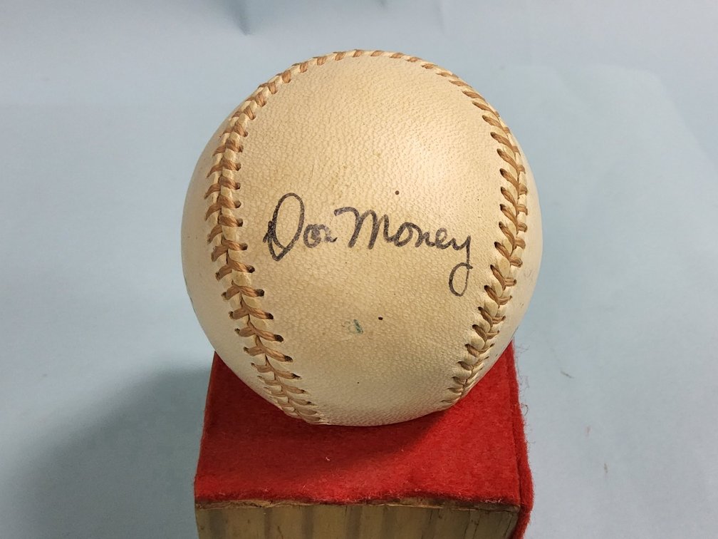Don Money signed Spalding baseball
