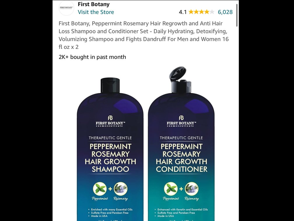 Hair grow shampoo and conditioner 