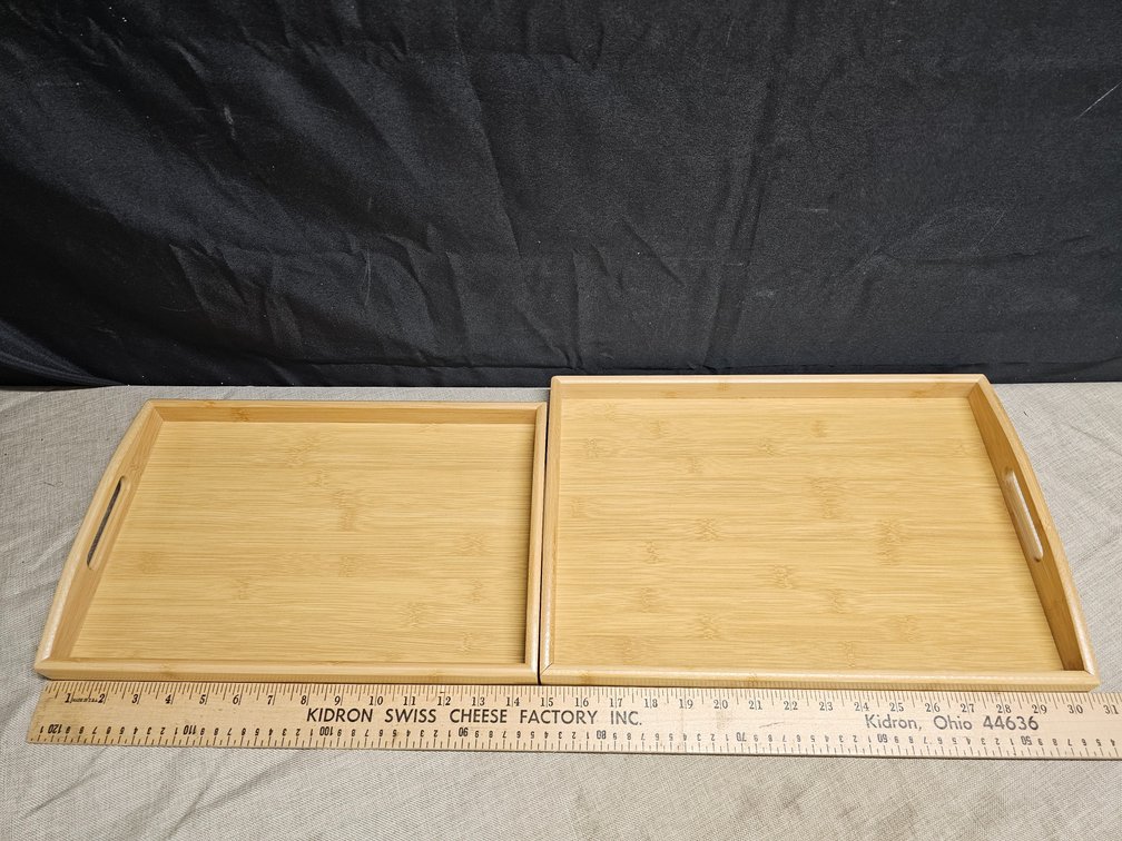 2 Bamboo Trays 