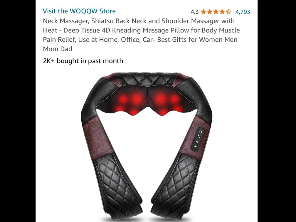 Deep tissue neck massager 