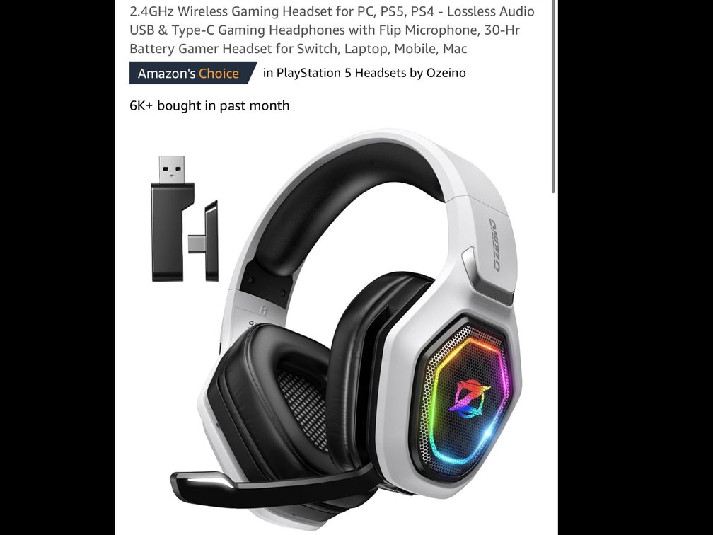 Wireless gaming headset 