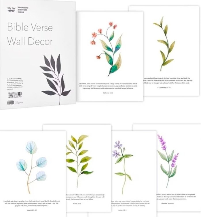 (2) Mr. Pen Christian Wall Art - 6 Pack Scripture Wall Decor, 11' x 14', Bible Verse Poster