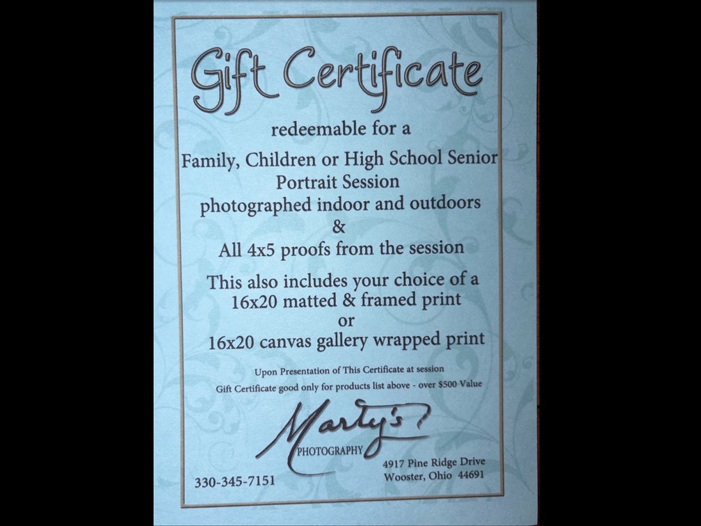 Boys Soccer - Marty’s Studio Certificate