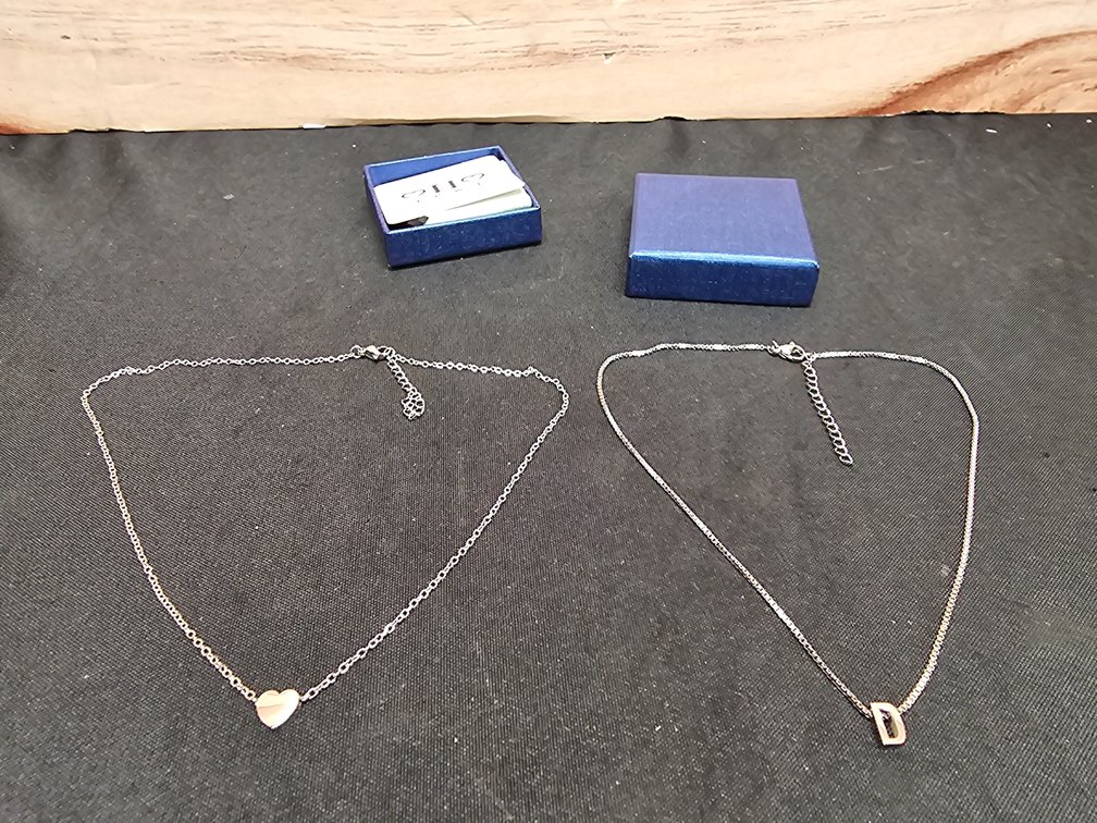Initial Necklace for Women Stainless Steel Silver Tiny Heart Letter Necklace Personalized Name Necklace