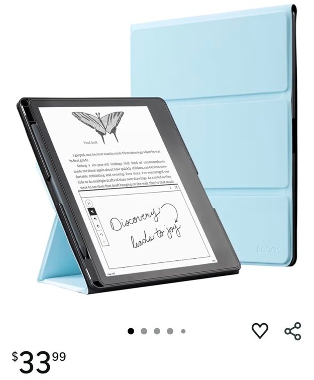 15 ENDS 1d 10h 29min  #93 • CoBak Case for Tablet Reader - All New PU Leather Cover with Auto Sleep Wake Feature for Tablet Reader 10.2" 2022 & 2024 Released with Pen Holder (not Compatible with Remarkable),Sky Blue