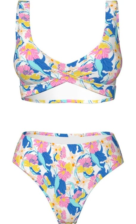 Women's M Bikini Sets for Women Floral Print V Neck High Waisted Crossover Two Piece Swimsuit Swim Suits for Women 20256