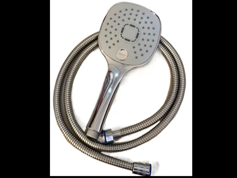 3 Modes Large Water Outlet Shower Head Hand-Held and Top Sprinkler One Button Stop Adjustable Bath Faucets Bathroom Accessories Leisurely (Color : Silver-Hand-1.5Mhose)