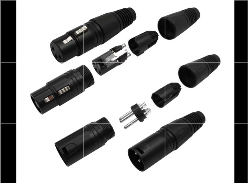 3-Pin XLR Cable Connector 10 Pairs Male & Female Plug Cable Connector Microphone Audio Socket