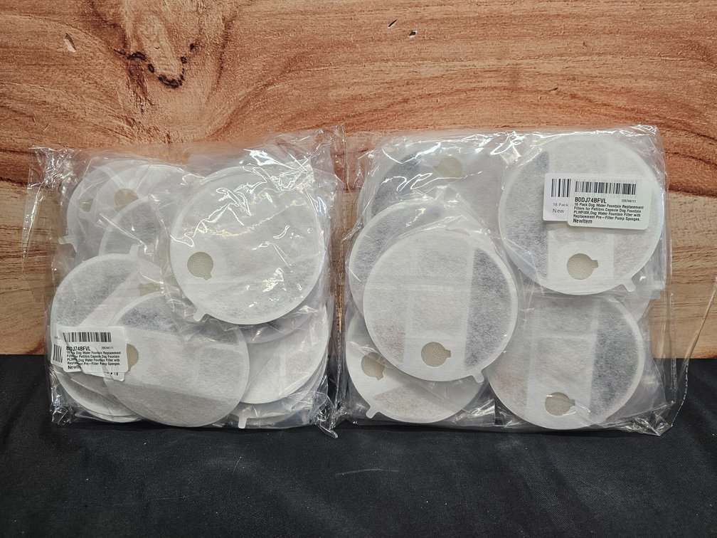(2) 16 Pack Dog Water Fountain Replacement Filters for Petlibro Capsule Dog Fountain PLWF008,Pet libro filters with Replacement Pre-Filter Pump Sponges.
