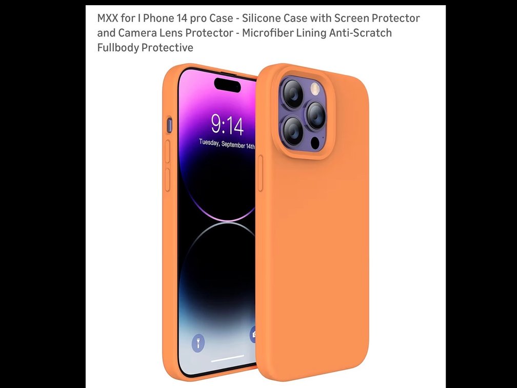 MXX for I Phone 14 pro Case - Silicone Case with Screen Protector and Camera Lens Protector - Microfiber Lining Anti-Scratch Fullbody Protective