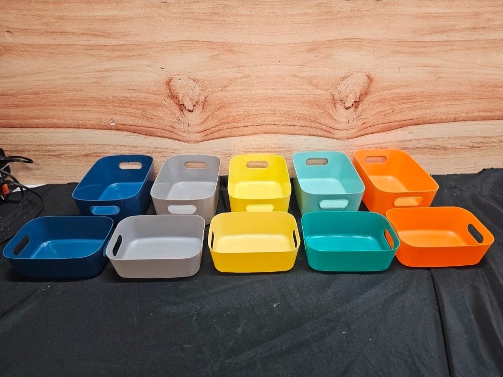 (10) Plastic Storage Bins