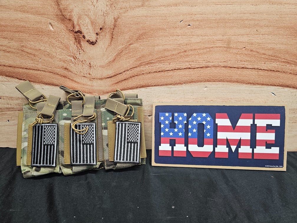 Camo Triple Mag Pouch and Home Decor Sign