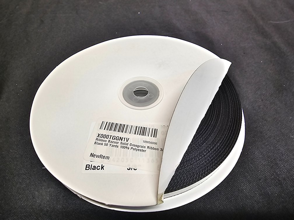 Ribbon Bazaar Solid Grosgrain Ribbon - Black 3/8" 50yd Spool