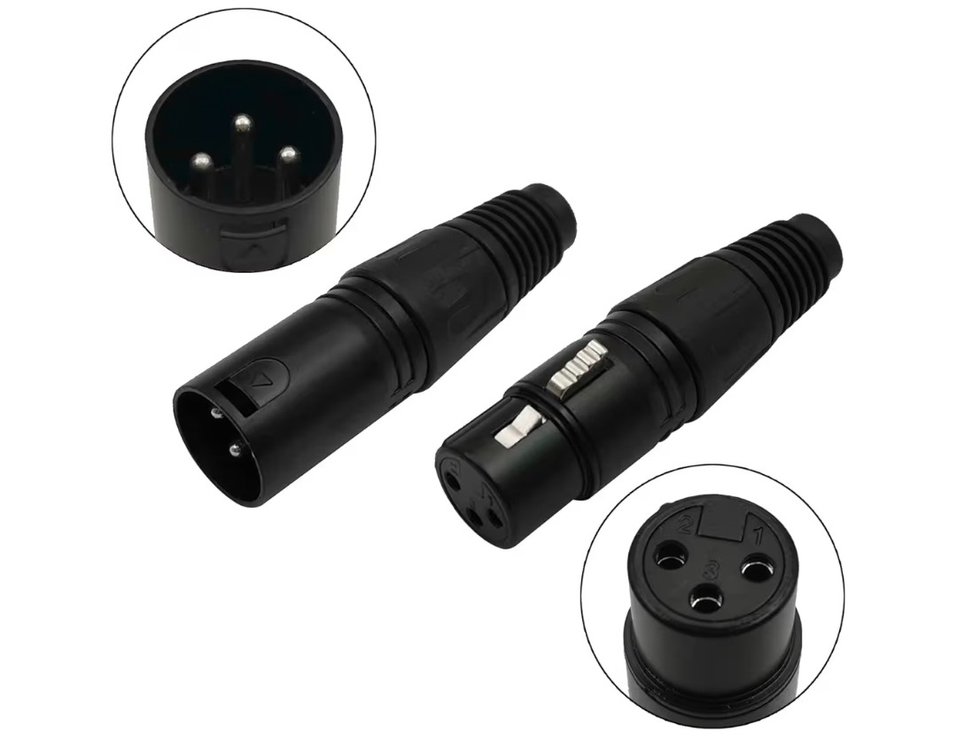3-Pin XLR Cable Connector 10 Pairs Male & Female Plug Cable Connector Microphone Audio Socket