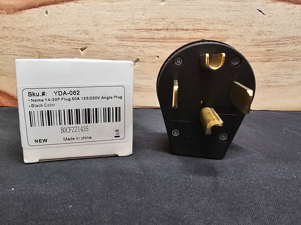 NEMA 14-50P Plug, 4 Prong Dryer/Range Oven Stove Angle Plug, Straight Blade Heavy Duty, 30 Amp 50 Amp 125/250V, Industrial Grade, Grounding, 3 Pole 4 Wire, UL Listed(NEMA 14-50P Plug)