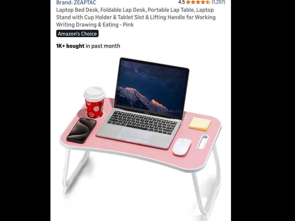 Laptop bed desk (pink)