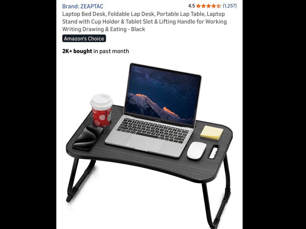 Laptop bed desk (black)