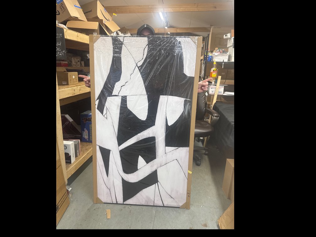 61.5x36 Large canvas wood frame black and white pic/wall art