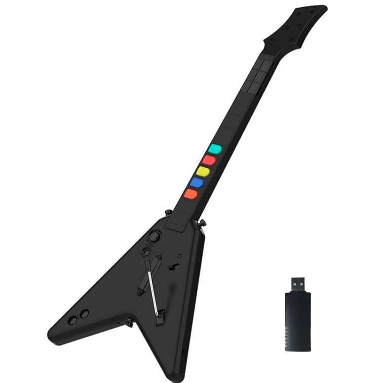 NBCP Wireless Guitar Controller for PlayStation 4, PC,PS4/PS3,Clone Hero, Fortnite Festival,Compatible with Guitar Hero & Rock,Plug-and-Play USB Receiver