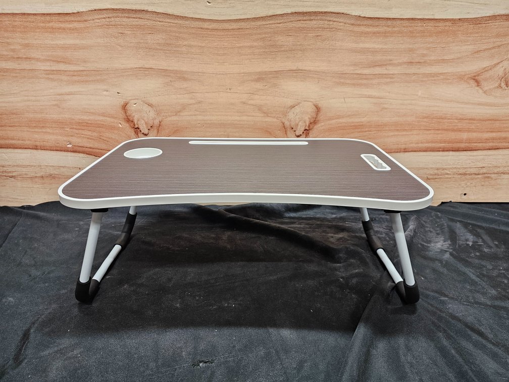 Laptop Bed Desk, Foldable Lap Desk, Portable Lap Table, Laptop Stand with Cup Holder & Tablet Slot & Lifting Handle