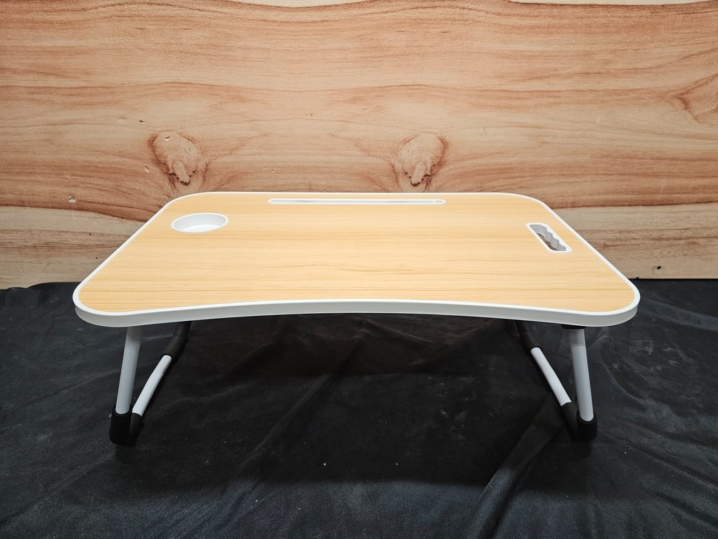 Laptop Bed Desk, Foldable Lap Desk, Portable Lap Table, Laptop Stand with Cup Holder & Tablet Slot & Lifting Handle