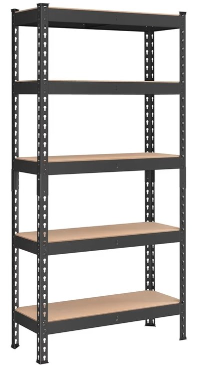 5-Tier Storage Shelves, Load 2310 lb, Garage Storage, Boltless Assembly, Adjustable Shelving Unit, 11.8 x 29.5 x 59.1 Inches, for Study Shed Basement, Black and Natural Beige UGLR300B01