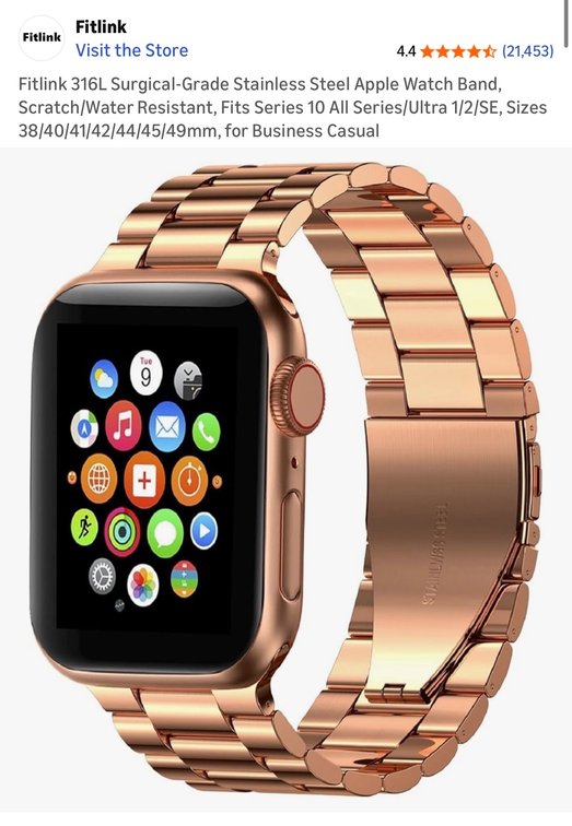 2 iphone 14 pro cases and 2 luxury metal rose gold watch bands. Sizes in pic
