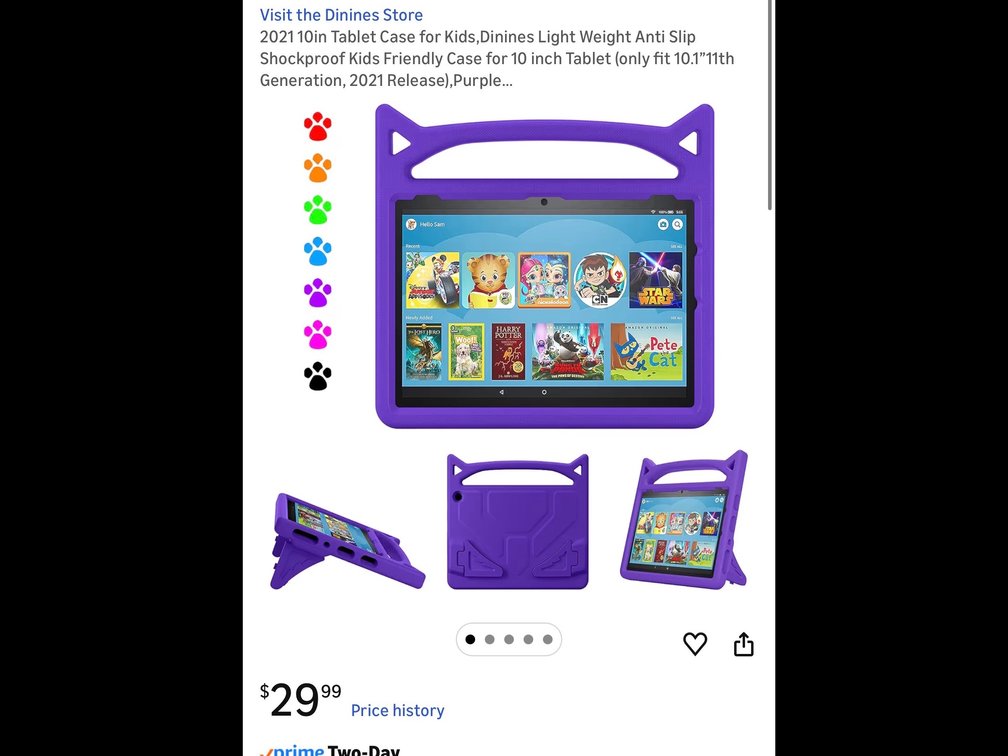 2021 10in Tablet Case for Kids,Dinines Light Weight Anti Slip Shockproof Kids Friendly Case for 10 inch Tablet (only fit 10.1”11th Generation, 2021 Release),Purple…
