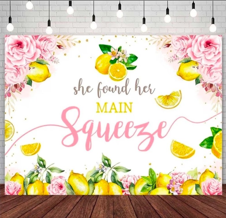 AIBIIN 7x5ft Lemon Bridal Shower Backdrop She Found Her Main Squeeze Party Decorations Bride to Be Wedding Engagement Party Banner Photo Booth Props