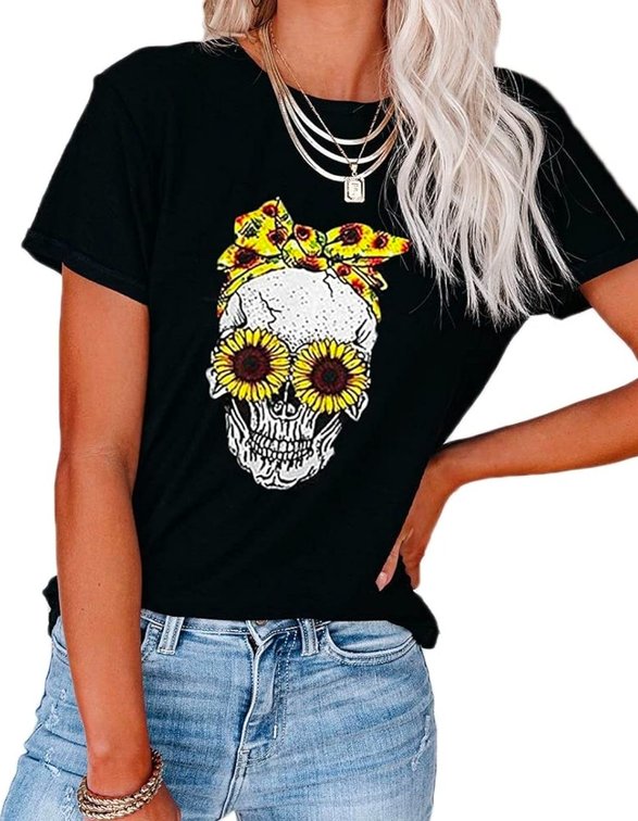 Womens S Graphic Tees for Women Short Sleeve Tshirts,Womens Summer Tops Crewneck Shirt Blouse