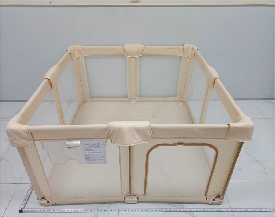 G TALECO GEAR Foldable Playpen for Babies and Toddlers, 50"x50" Portable Play Yard with Mat, Kids Collapsible Play Pen with Sturdy Metal Frame & Mesh Walls, Indoor & Outdoor Baby Fence Play Area