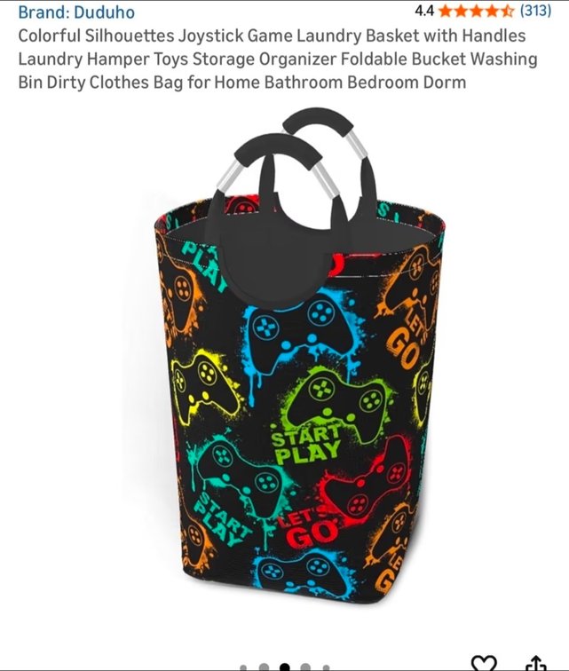 Colorful Silhouettes Joystick Game Laundry Basket with Handles Laundry Hamper