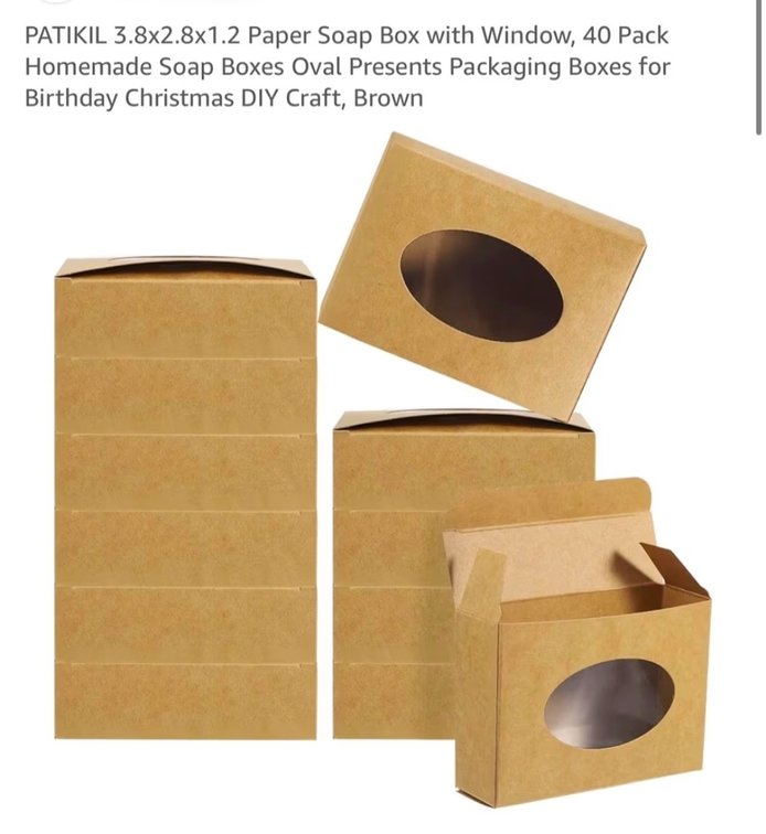 PATIKIL 3.8x2.8x1.2 Paper Soap Box with Window, 40 Pack Homemade Soap Boxes Oval Presents Packaging Boxes for Birthday