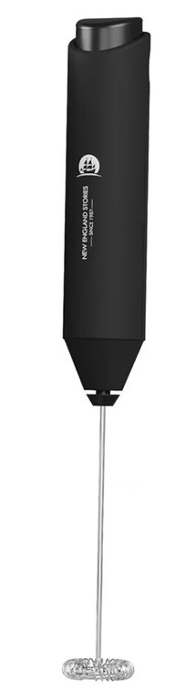 Powerful Milk Frother Wand - Mini Handheld Milk Frother with Stainless Steel Whisk - Battery-Powered Drink Mixer for Coffee, Lattes, Cappuccinos, Matcha - Coffee Enthusiasts Gift - Black