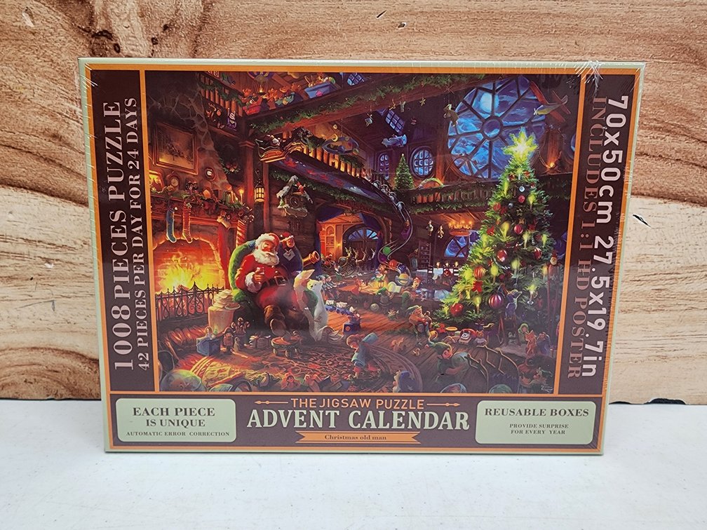 Christmas Advent Calendar Puzzle 1008 Pieces for Adult, 24 Days Christmas Countdown Calendar 2024, Holiday Santa Jigsaw Puzzle, Family Game Puzzle,Christmas Gift Idea for Teens Adult
