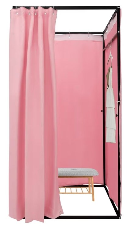 Clothing Changing Room with Shading Curtain, Foldable Temporary Mobile Privacy Protection Fitting Room, Portable Simple Dressing Room for Store