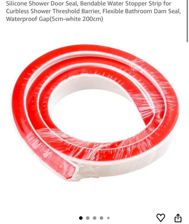 Silicone Shower Door Seal, Bendable Water Stopper Strip for Curbless Shower