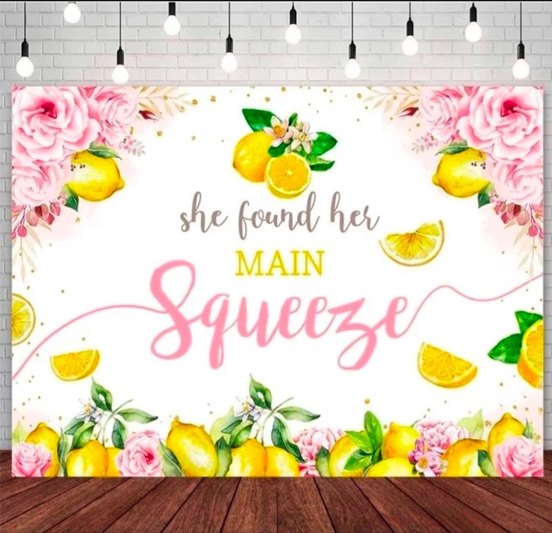 AIBIIN 7x5ft Lemon Bridal Shower Backdrop She Found Her Main Squeeze Party Decorations Bride to Be Wedding Engagement Party Banner Photo Booth Props