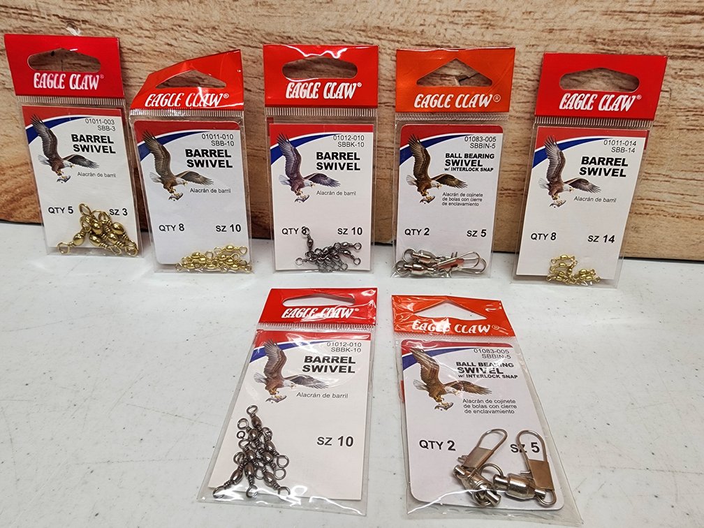 Eagle Claw Various Size Barrel Swivel Lot