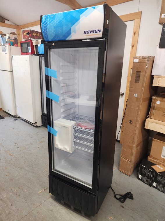 ROVSUN 21" 8 Cu.Ft. Black Glass Door Merchandising Refrigerator