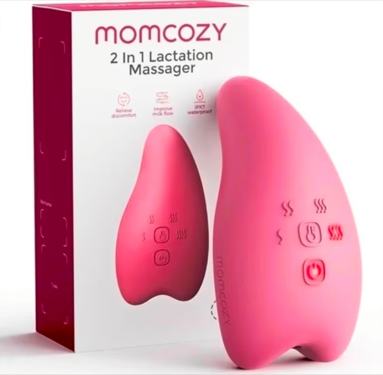 Momcozy A1Pro Lactation Massager, Deep Vibration & Rapid Heating for Clog Relief & Efficient Pumping, Breastfeeding Essentials with Memory Function & Fast Charging, for Postpartum Mom