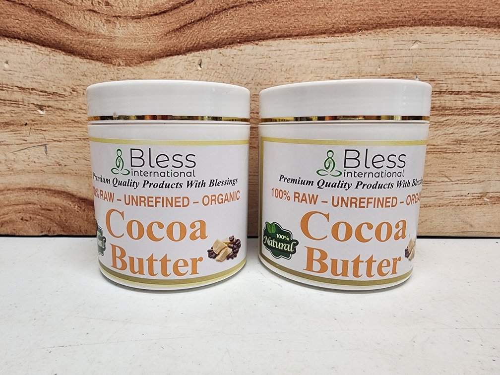 (2) Organic Raw Cocoa Butter 100% Pure,Natural & Unrefined| Skin Moisturizer For Face, Body & Hair| 1 LBS/450 GM Ivory / White Grade A | DIY Creams, Balms, Lotions, Soaps| Softens Dry & Tough Skin