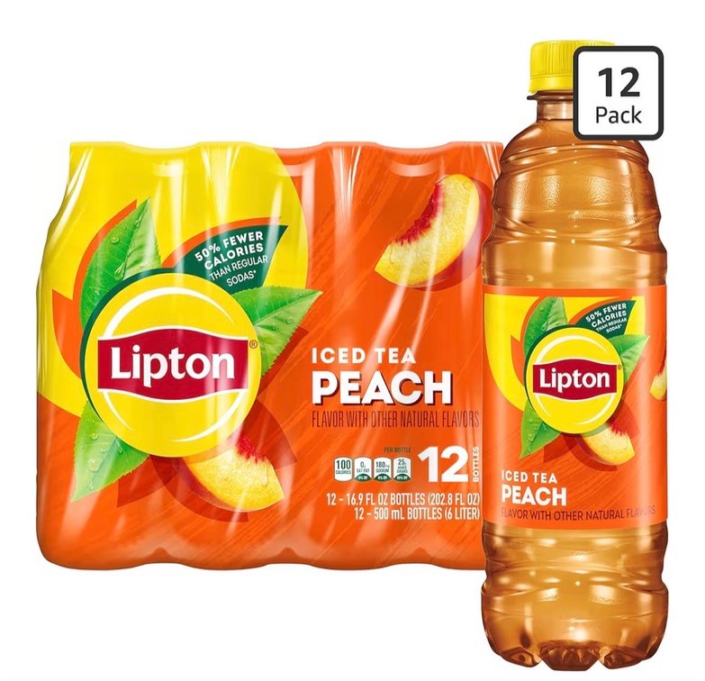 Lipton Peach Iced Tea, 16.9 Fl Oz Bottles (Pack of 12)