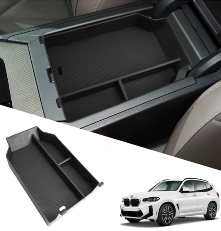 Ruiya 2026 BMW X3 Center Console Organizer for 2026 BMW X3 Accessories ABS Material Armrest Console Glove Tray Compatible with 2025 2026 BMW X3 G45 (30 xDrive/M50 xDrive)