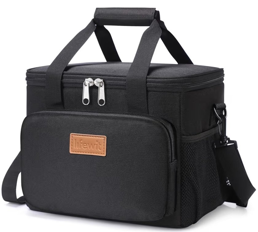 Lifewit Medium Lunch Bag, Insulated Lunch Box, Soft Cooler Cooling Tote for Adult Men Women, Black 12-Can (9L)